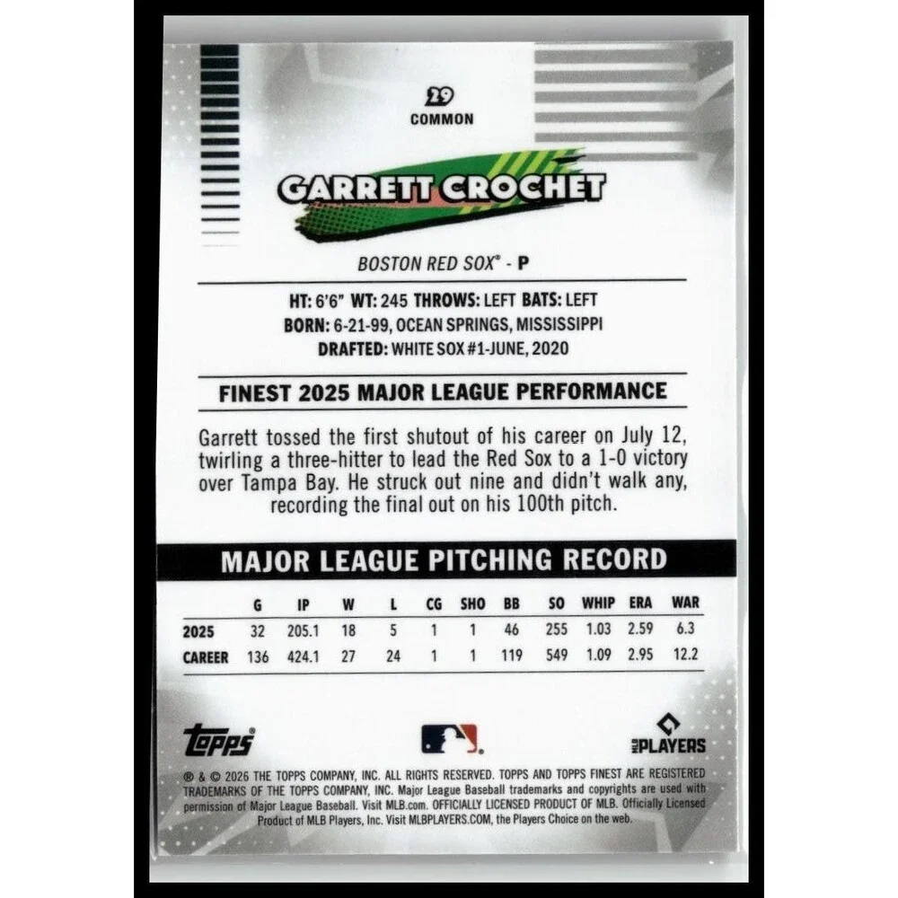 2026 Finest Garrett Crochet Geometric Refractors